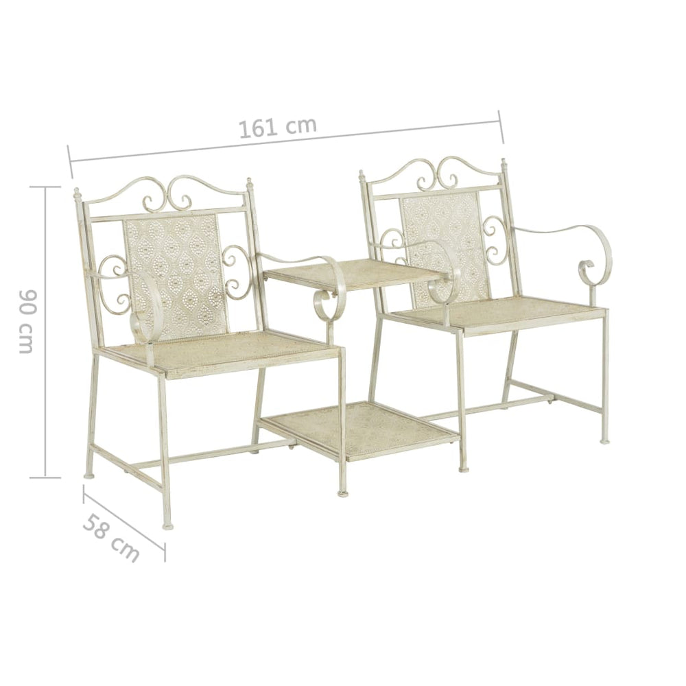 Tuinbank 2-zits 161 cm staal wit MeubelReus