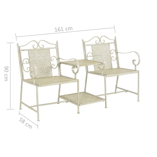 Tuinbank 2-zits 161 cm staal wit MeubelReus