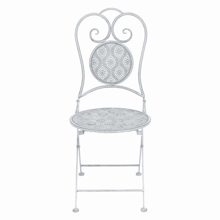 3-delige Bistroset staal grijswit MeubelReus