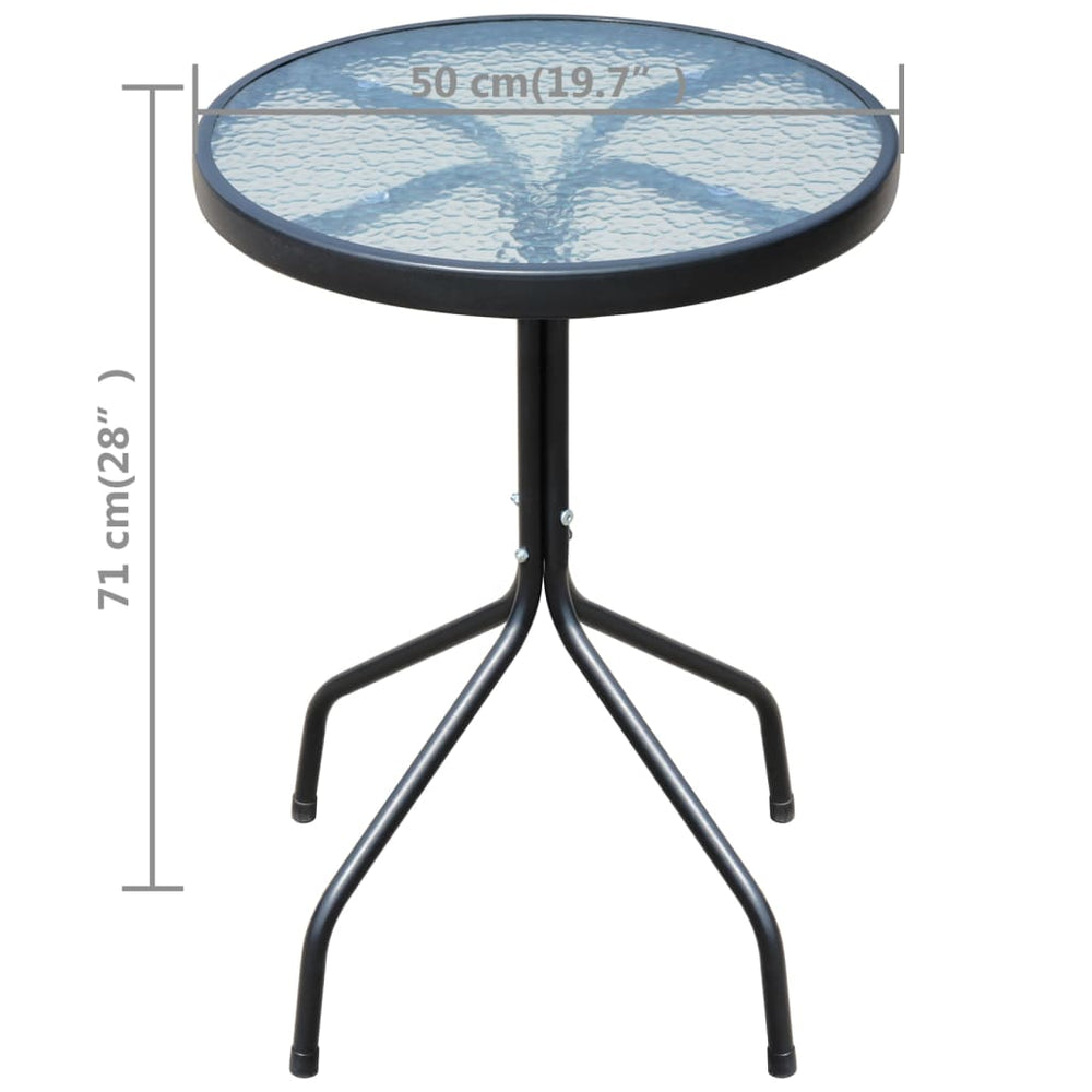 3-delige Bistroset staal zwart MeubelReus