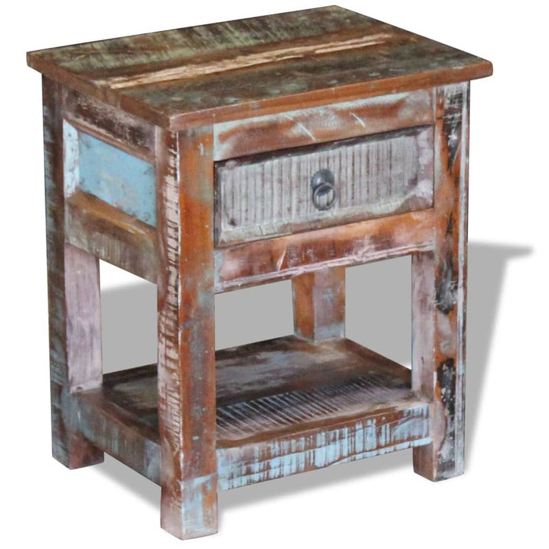 Bijzettafel met lade 43x33x51 cm massief gerecycled hout MeubelReus