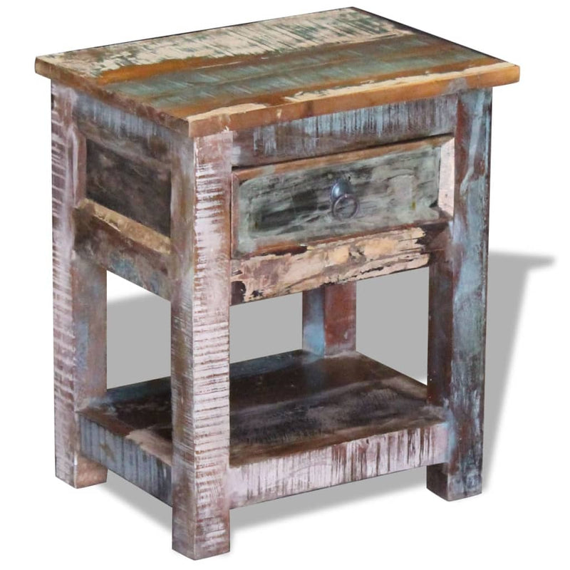 Bijzettafel met lade 43x33x51 cm massief gerecycled hout MeubelReus