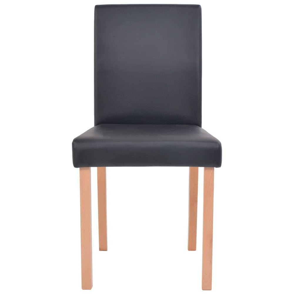 Eettafel met stoelen kunstleer en eikenhout zwart 7 st MeubelReus