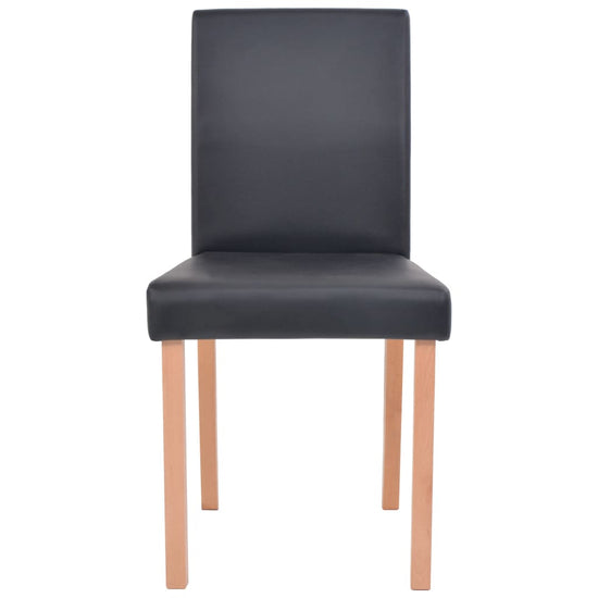 Eettafel met stoelen kunstleer en eikenhout zwart 7 st MeubelReus