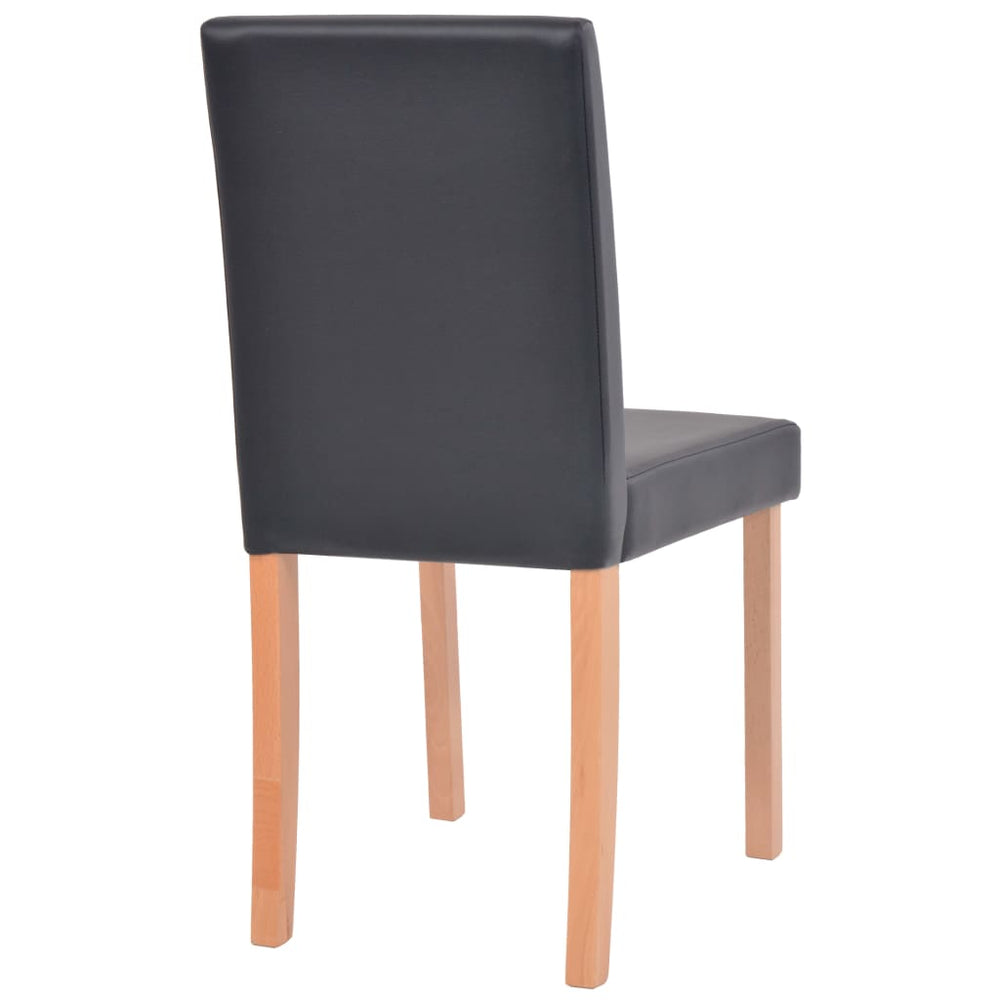 Eettafel met stoelen kunstleer en eikenhout zwart 7 st MeubelReus