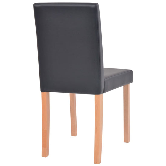 Eettafel met stoelen kunstleer en eikenhout zwart 7 st MeubelReus