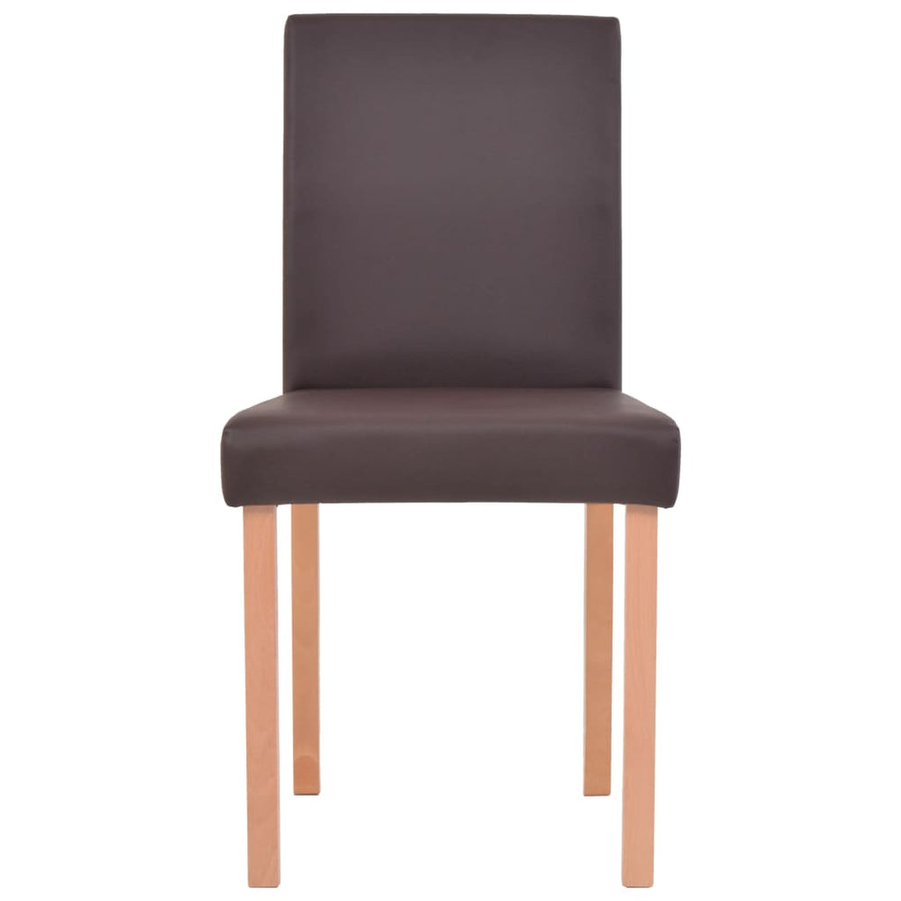 Eettafel met stoelen kunstleer en eikenhout bruin 7 st MeubelReus
