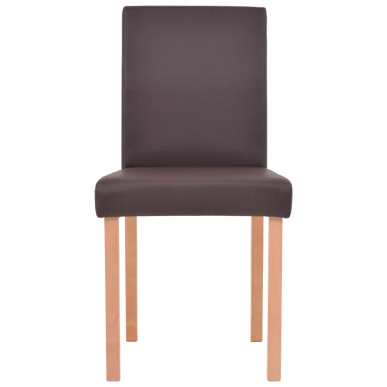 Eettafel met stoelen kunstleer en eikenhout bruin 7 st MeubelReus