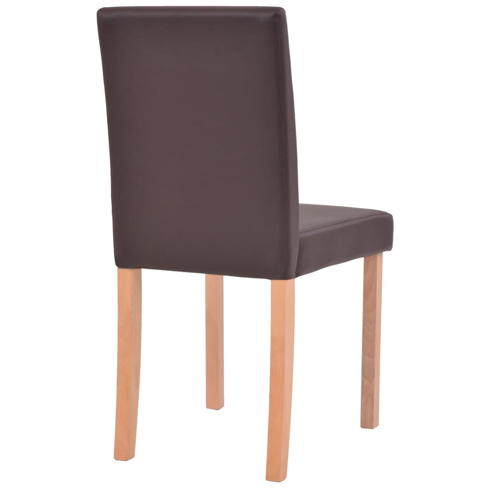 Eettafel met stoelen kunstleer en eikenhout bruin 7 st MeubelReus