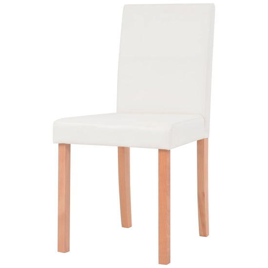 Eettafel met stoelen kunstleer en eikenhout crème 7-delig MeubelReus