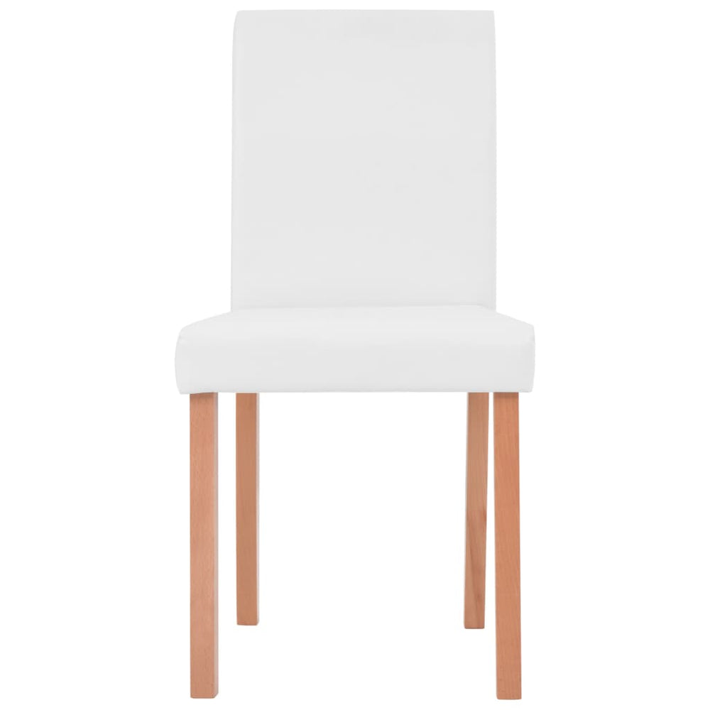 Eettafel met stoelen kunstleer en eikenhout crème 7-delig MeubelReus