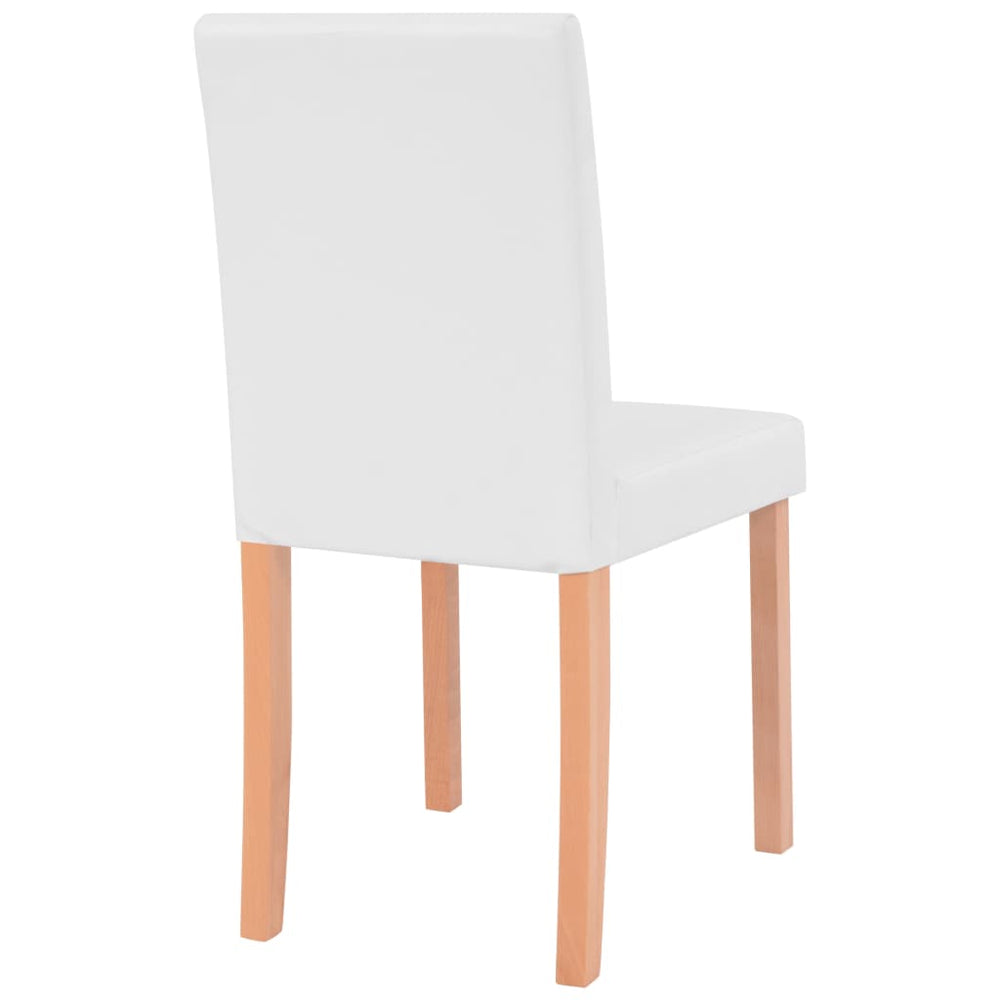 Eettafel met stoelen kunstleer en eikenhout crème 7-delig MeubelReus