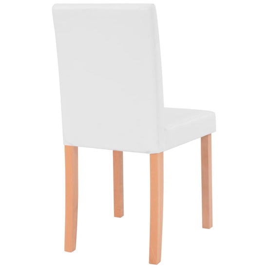 Eettafel met stoelen kunstleer en eikenhout crème 7-delig MeubelReus