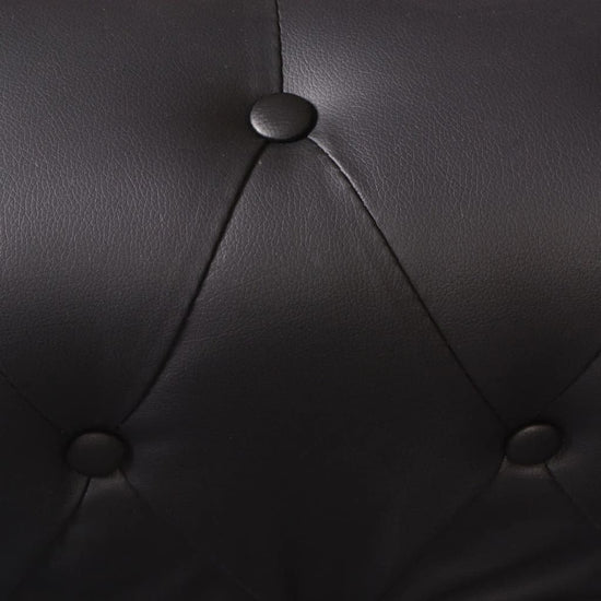 Hoekbank 5-zits Chesterfield-stijl kunstleer zwart MeubelReus
