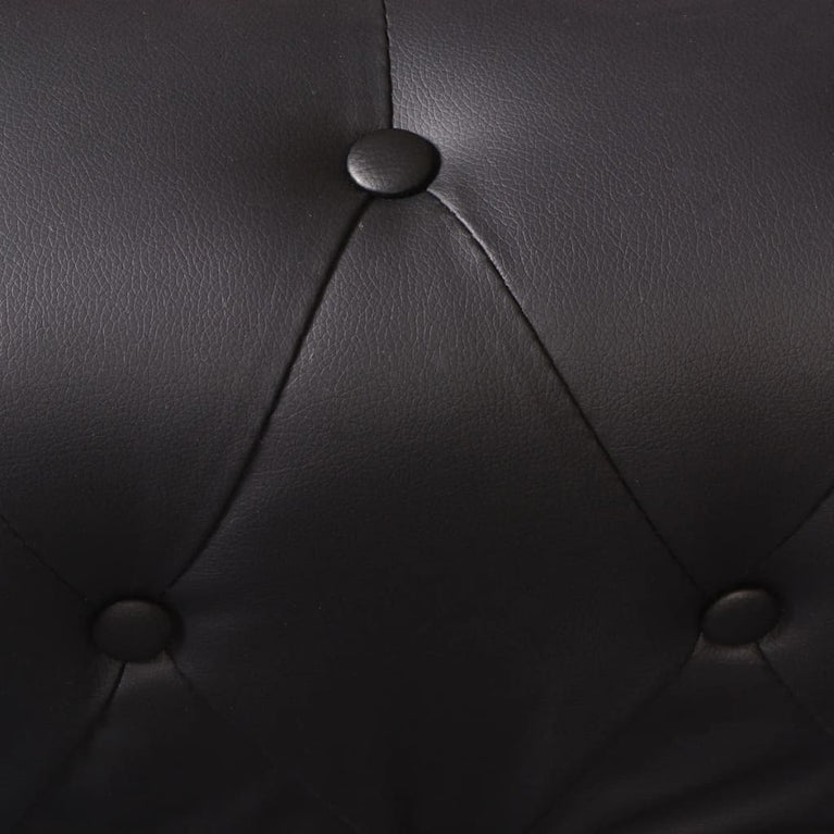 Hoekbank 5-zits Chesterfield-stijl kunstleer zwart MeubelReus