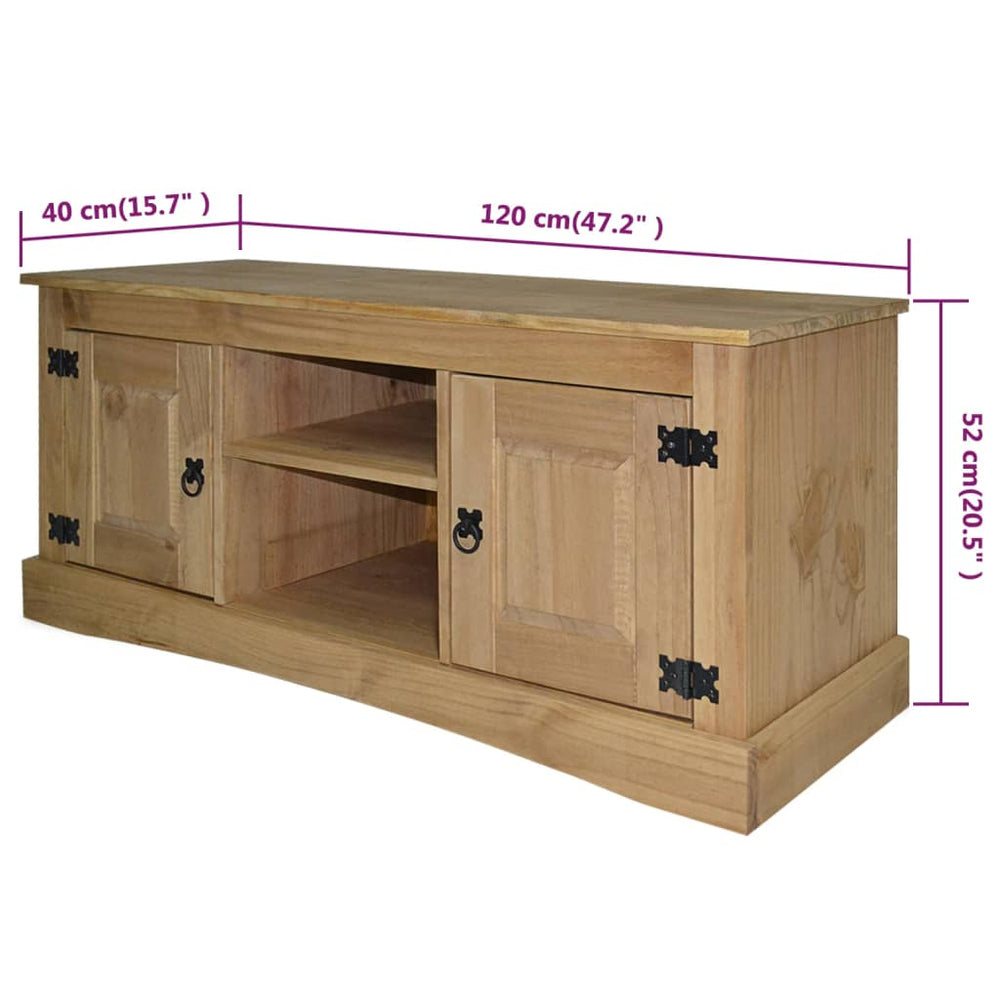 Tv-meubel Mexicaans grenenhout Corona-stijl 120x40x52 cm MeubelReus