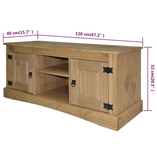 Tv-meubel Mexicaans grenenhout Corona-stijl 120x40x52 cm MeubelReus