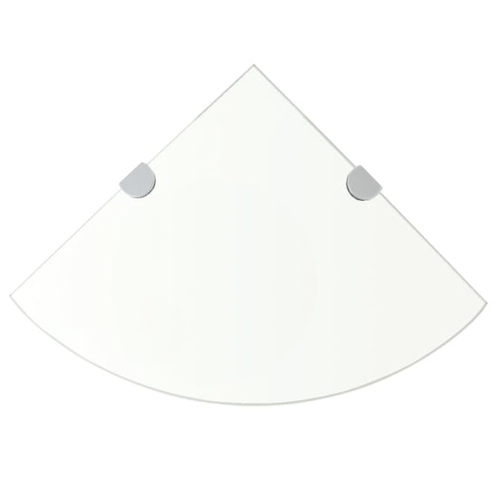 Hoekschap met chromen dragers transparant 35x35 cm glas MeubelReus