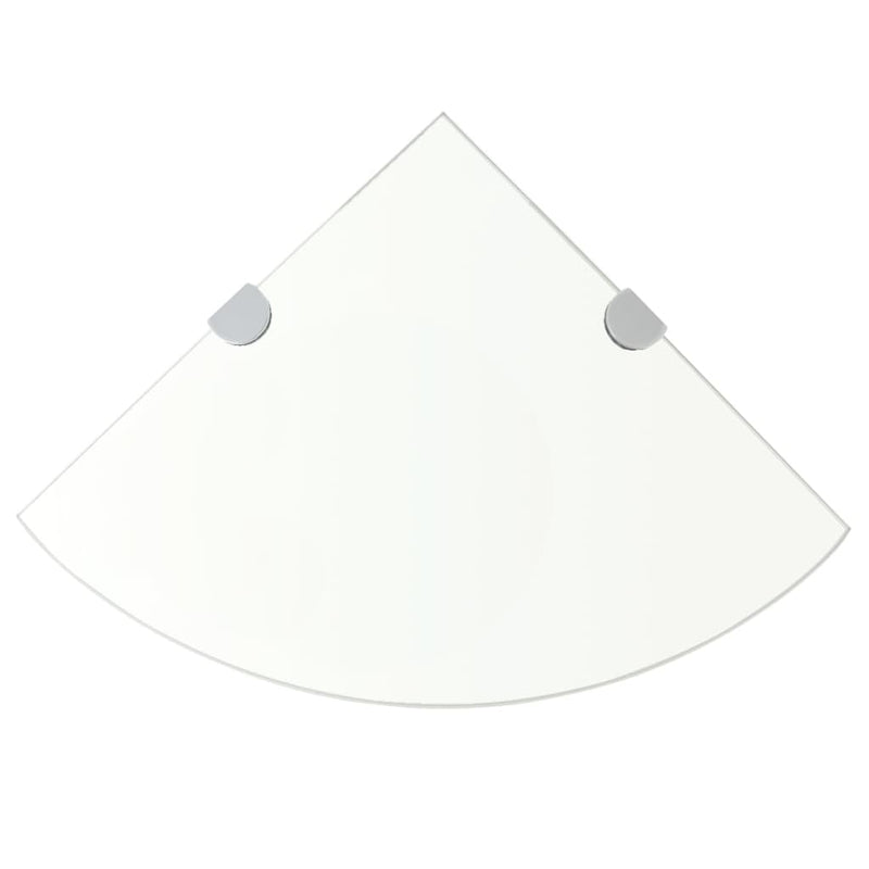 Hoekschap met chromen dragers transparant 35x35 cm glas MeubelReus
