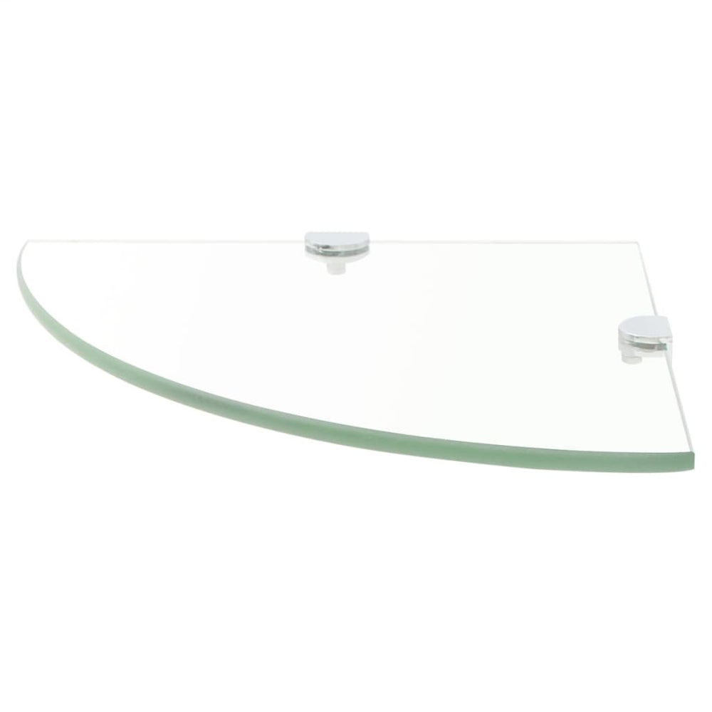 Hoekschap met chromen dragers transparant 35x35 cm glas MeubelReus