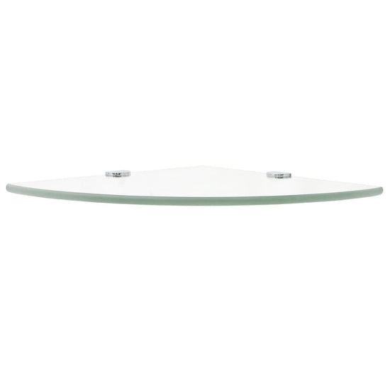 Hoekschap met chromen dragers transparant 35x35 cm glas MeubelReus