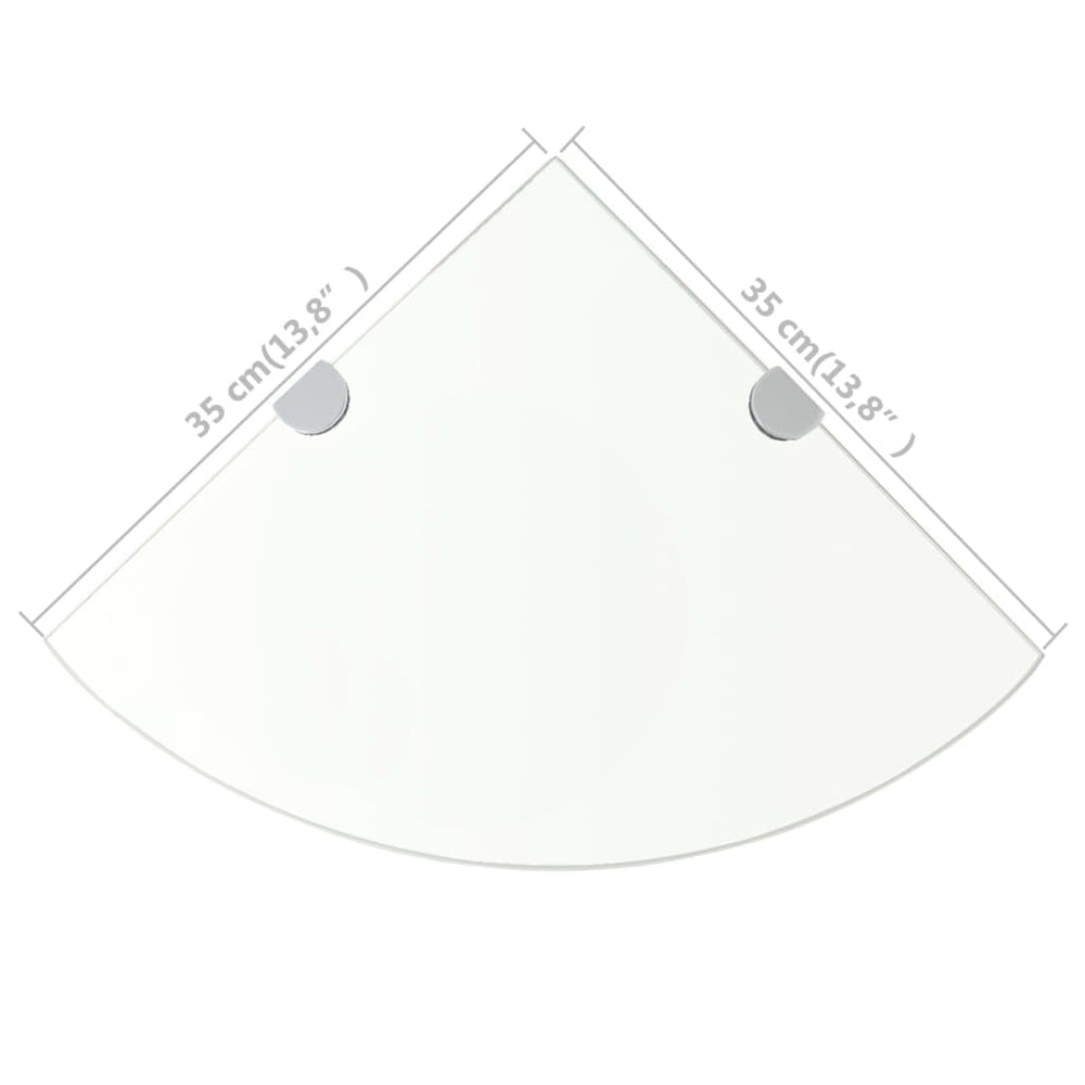 Hoekschap met chromen dragers transparant 35x35 cm glas MeubelReus