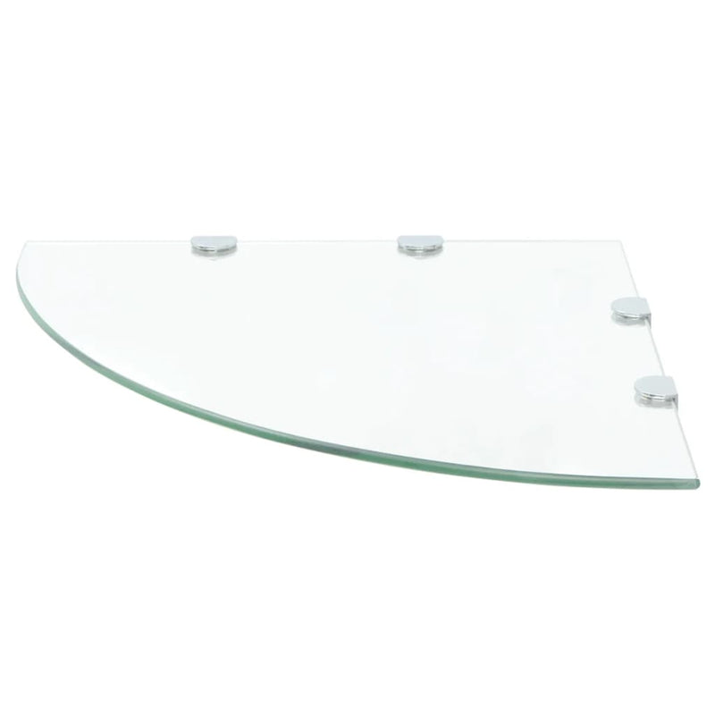 Hoekschap met chromen dragers transparant 45x45 cm glas MeubelReus