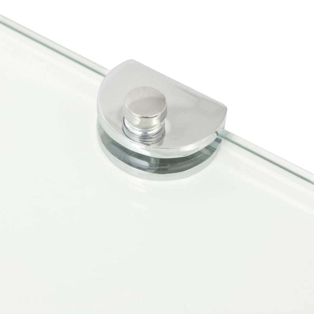 Hoekschap met chromen dragers transparant 45x45 cm glas MeubelReus