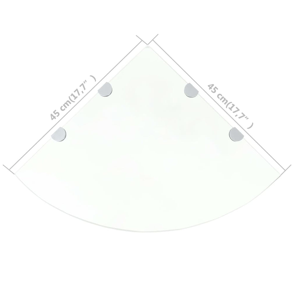Hoekschap met chromen dragers transparant 45x45 cm glas MeubelReus