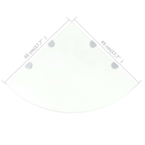 Hoekschap met chromen dragers transparant 45x45 cm glas MeubelReus