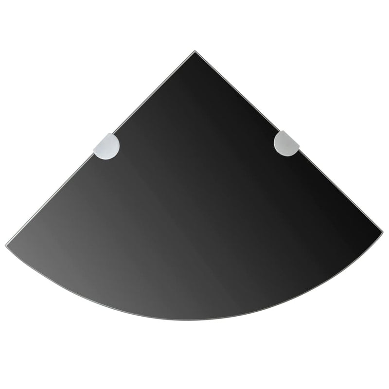 Hoekschap met chromen dragers zwart 35x35 cm glas MeubelReus