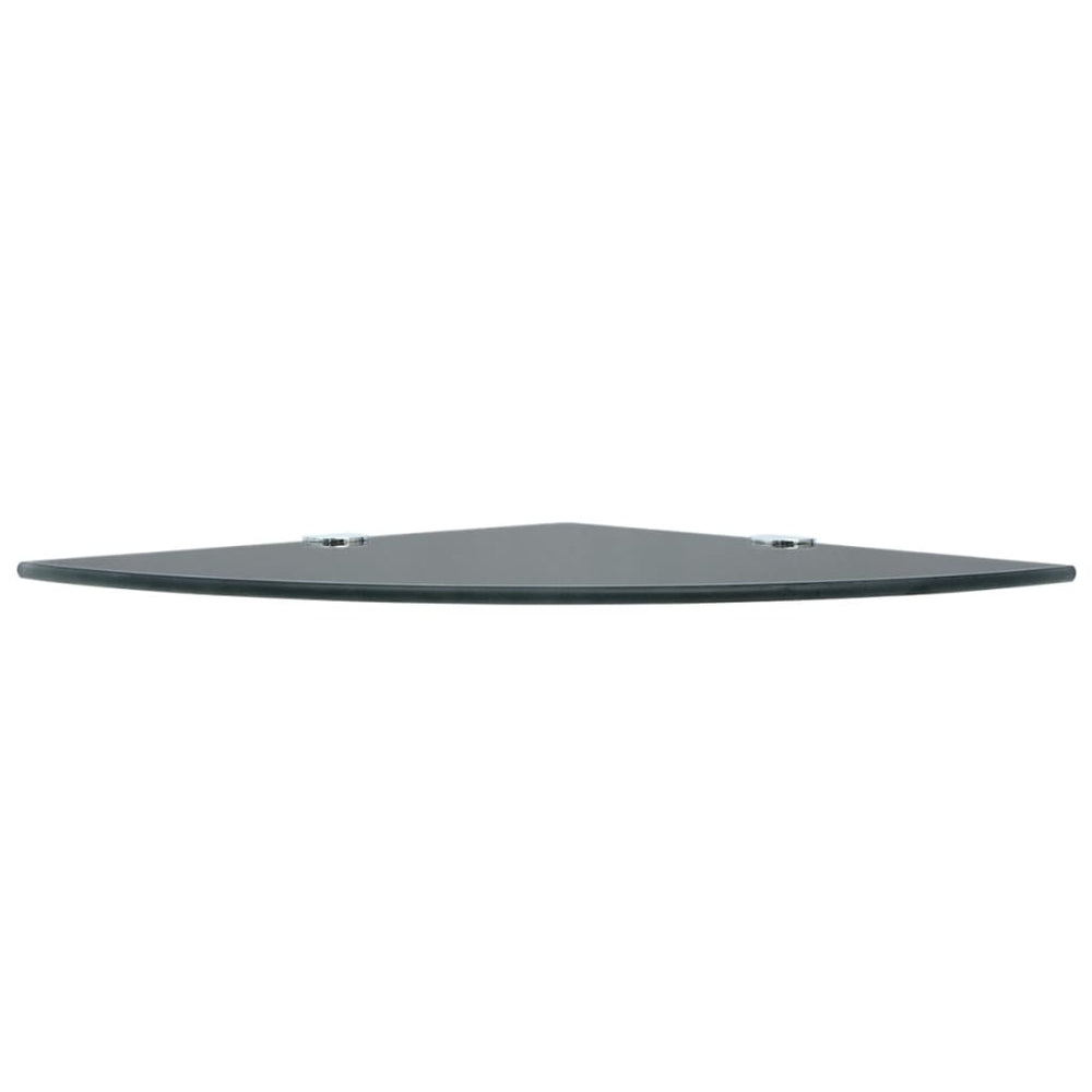 Hoekschap met chromen dragers zwart 35x35 cm glas MeubelReus
