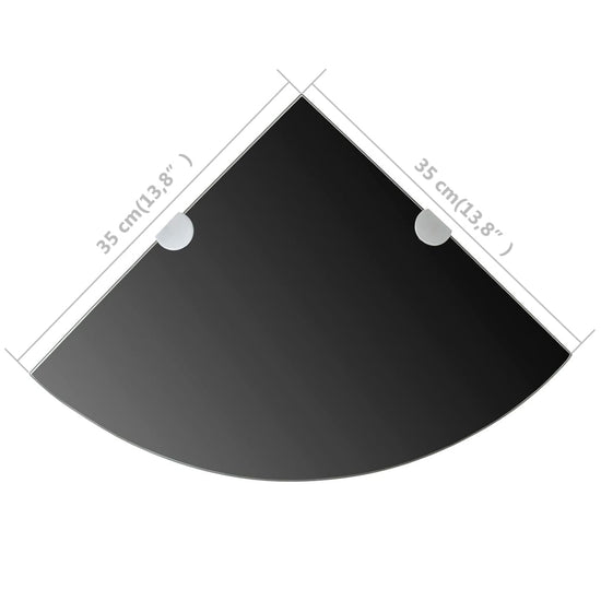 Hoekschap met chromen dragers zwart 35x35 cm glas MeubelReus