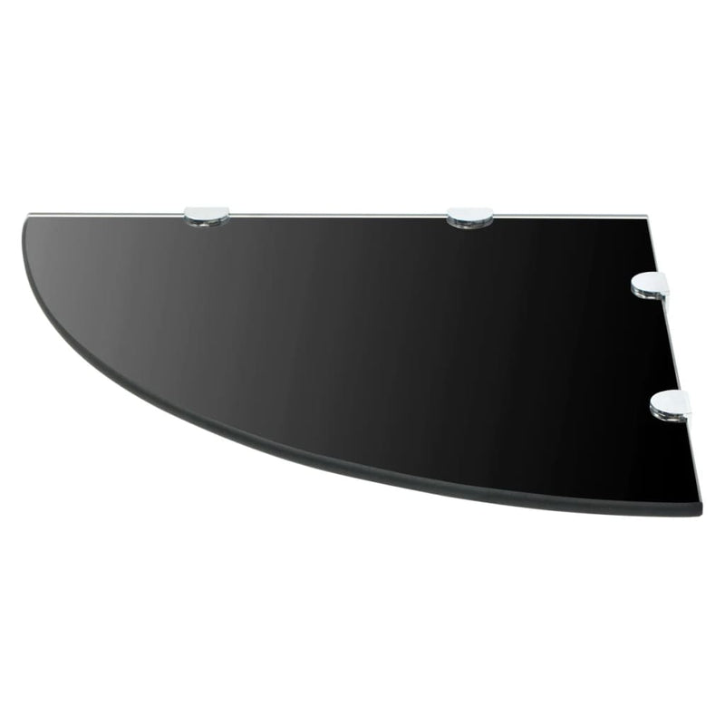 Hoekschap met chromen dragers zwart 45x45 cm glas MeubelReus