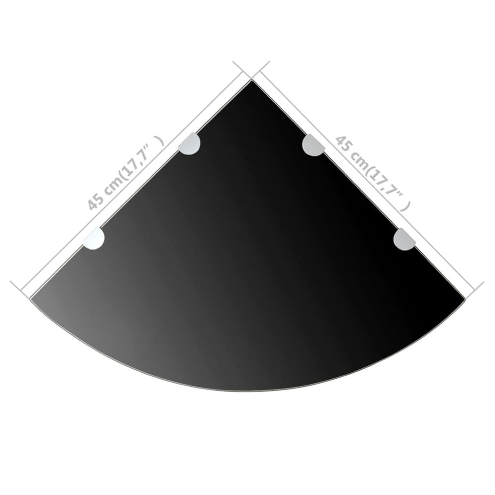 Hoekschap met chromen dragers zwart 45x45 cm glas MeubelReus