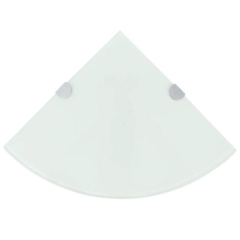 Hoekschap met chromen dragers 25x25 cm glas wit MeubelReus