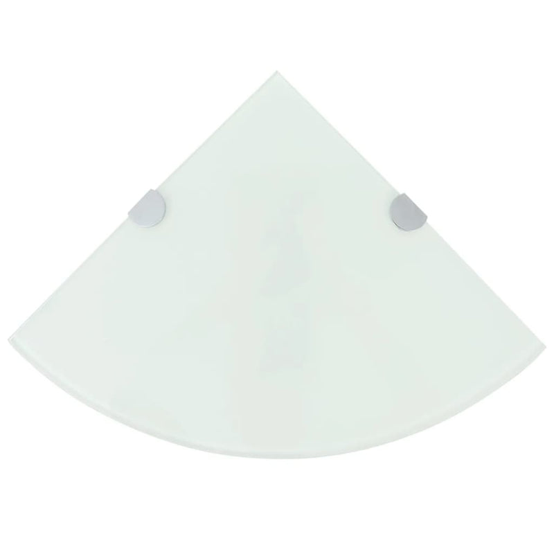 Hoekschap met chromen dragers wit 35x35 cm glas MeubelReus