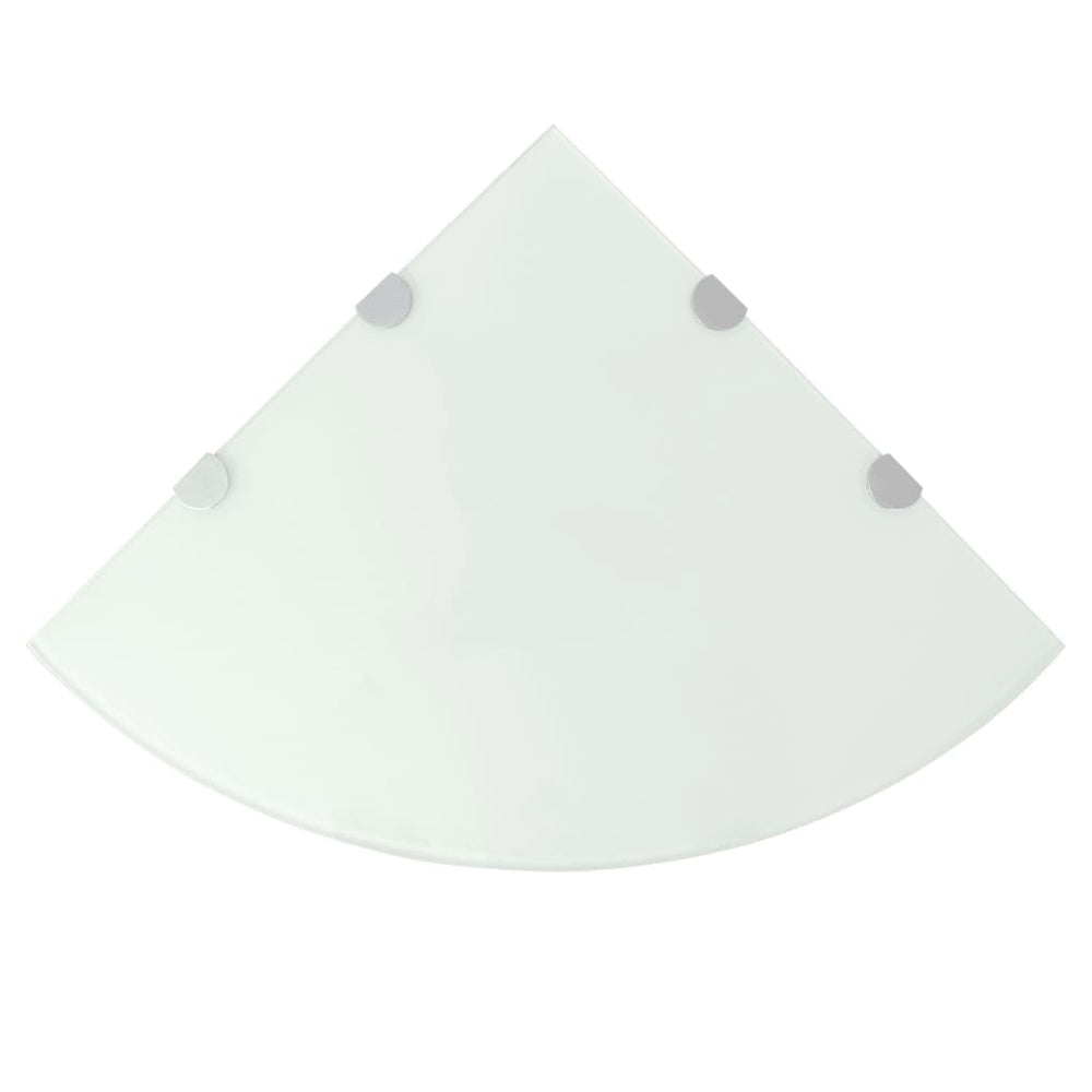 Hoekschap met chromen dragers wit 45x45 cm glas MeubelReus