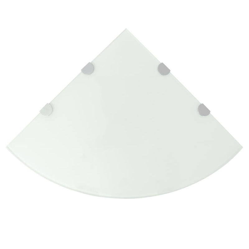 Hoekschap met chromen dragers wit 45x45 cm glas MeubelReus