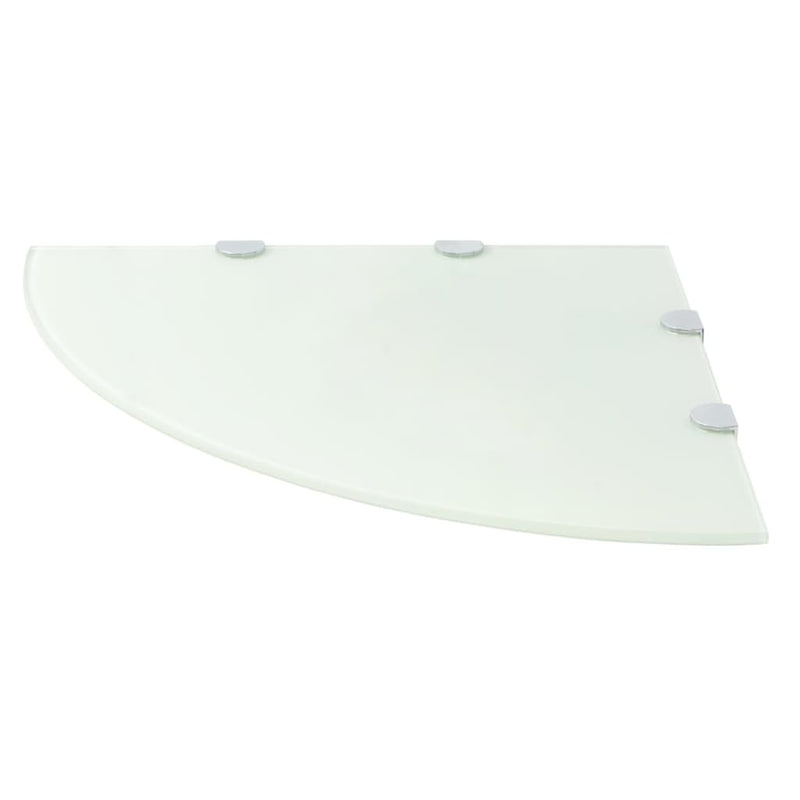 Hoekschap met chromen dragers wit 45x45 cm glas MeubelReus