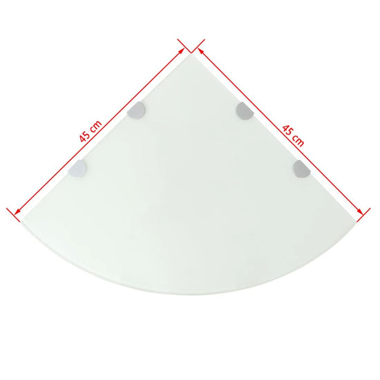 Hoekschap met chromen dragers wit 45x45 cm glas MeubelReus