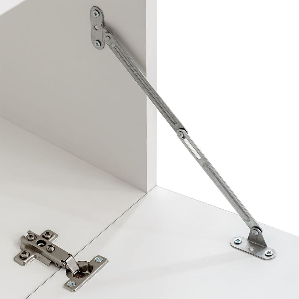 Muurvitrine tv-meubel met LED-verlichting wit 5-delig MeubelReus