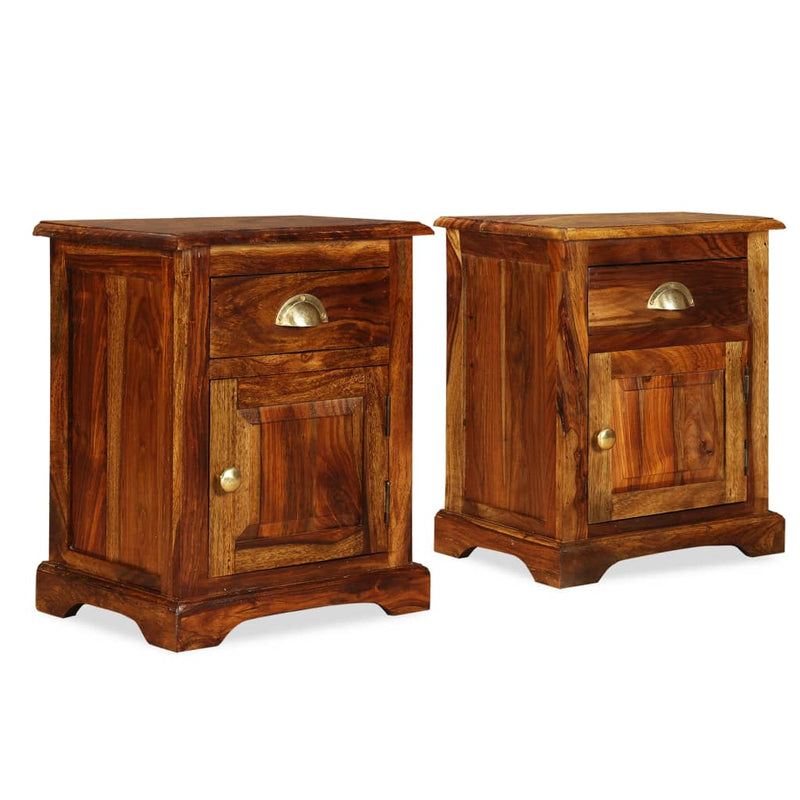 Nachtkastjes 2 st 40x30x50 massief sheeshamhout MeubelReus