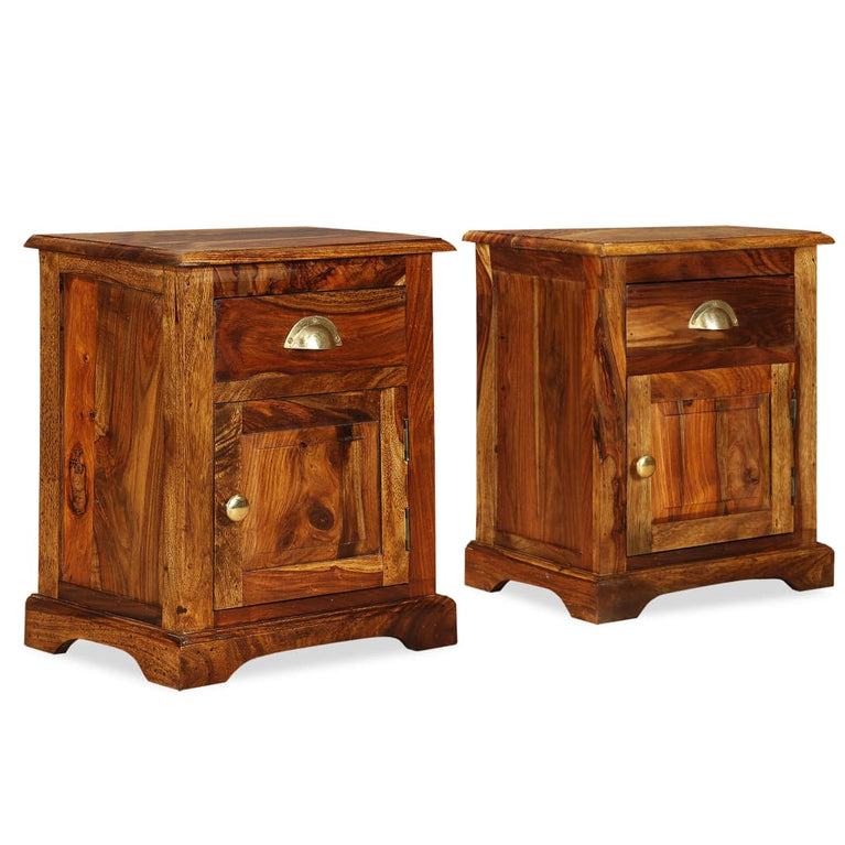 Nachtkastjes 2 st 40x30x50 massief sheeshamhout MeubelReus
