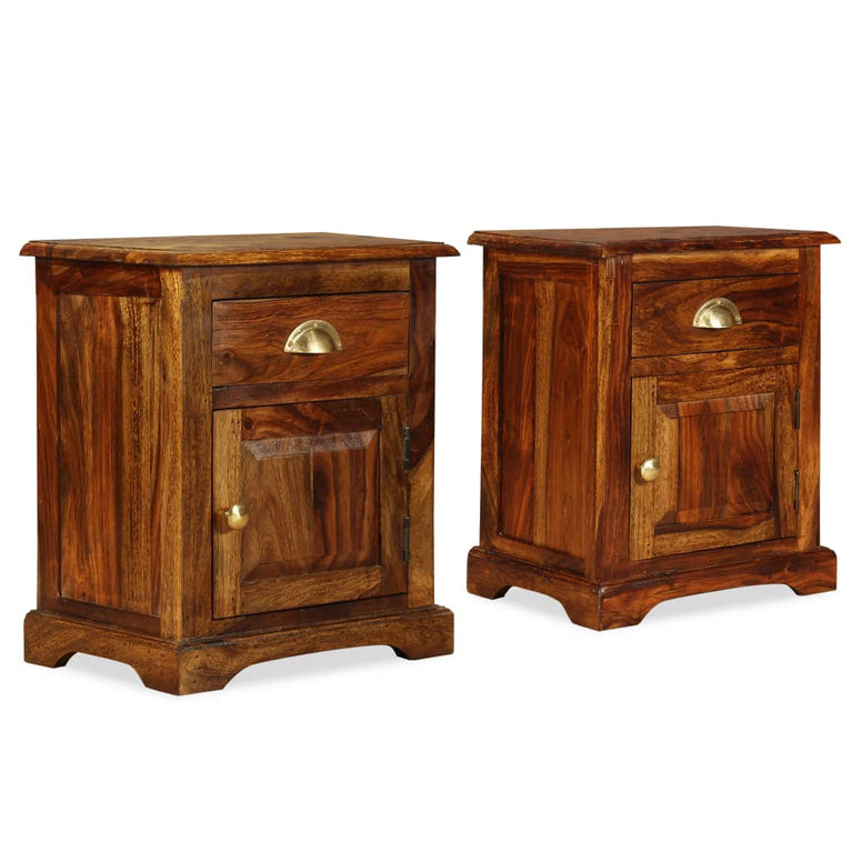 Nachtkastjes 2 st 40x30x50 massief sheeshamhout MeubelReus