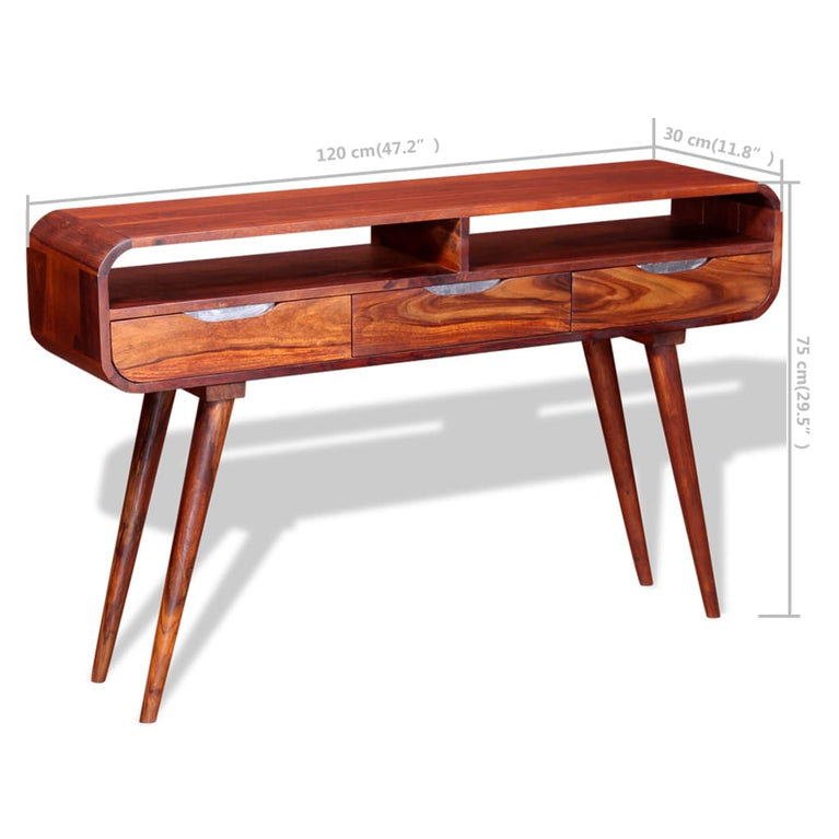 Wandtafel 120x30x75 cm massief sheeshamhout MeubelReus