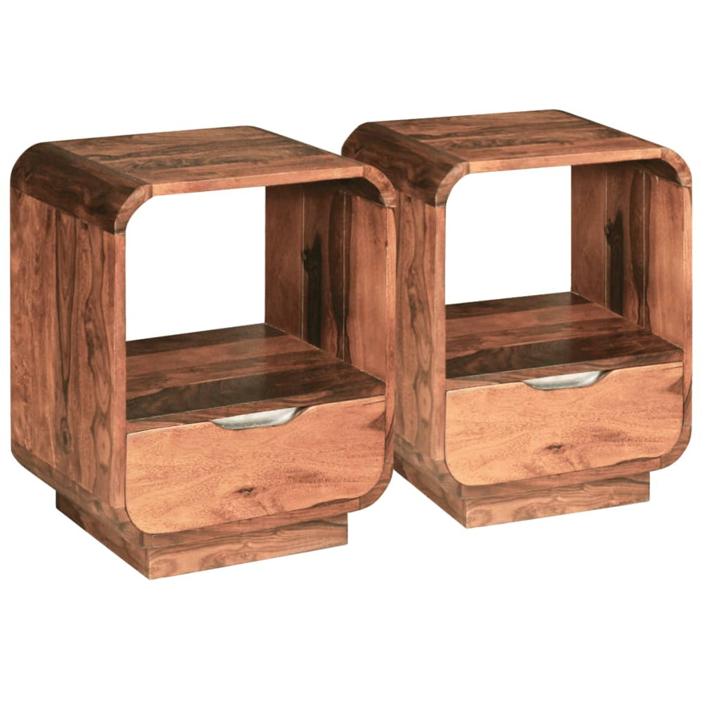 Nachtkastje met lade 40x30x50 cm massief sheeshamhout MeubelReus