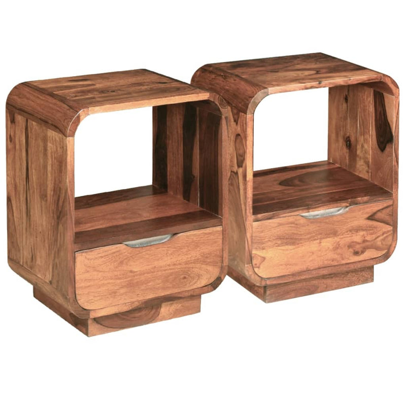 Nachtkastjes met lade 2 st 40x30x50 cm massief sheeshamhout MeubelReus