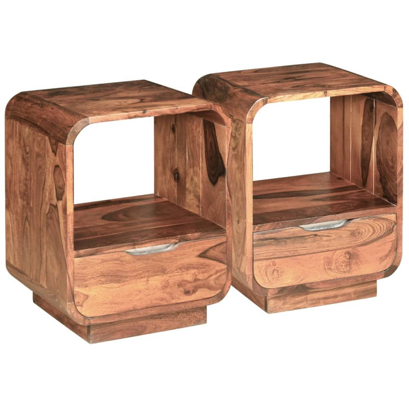 Nachtkastjes met lade 2 st 40x30x50 cm massief sheeshamhout MeubelReus