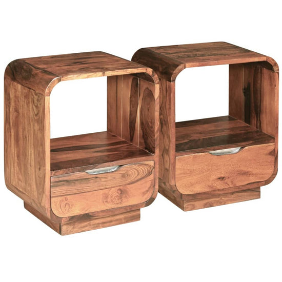 Nachtkastjes met lade 2 st 40x30x50 cm massief sheeshamhout MeubelReus